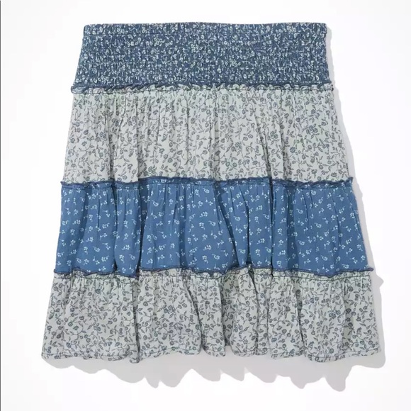 AE Print Mix Tiered Mini Skirt NWT - Picture 4 of 9